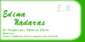 edina madaras business card